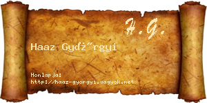 Haaz Györgyi névjegykártya